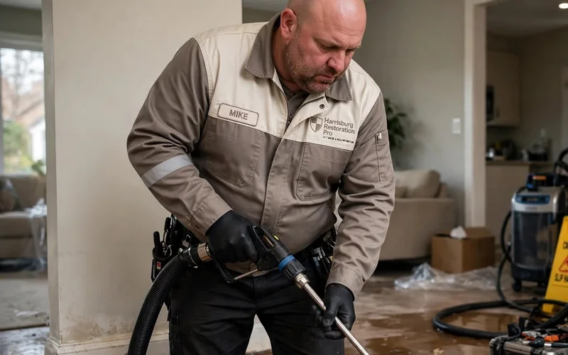 Emergency water extraction at a Harrisburg PA home